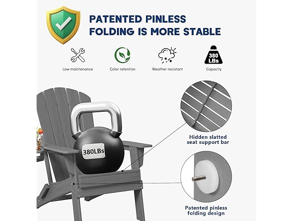 Plawdlik Folding Adirondack Chair
