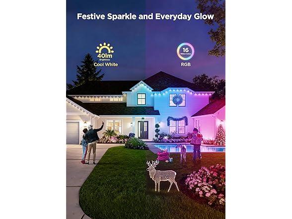 Brightown Permanent Outdoor Lights, 100Ft