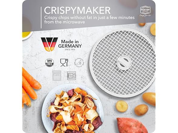 Borner by Reston Lloyd 2pc Crispymaker, Microwave Chip Maker, White