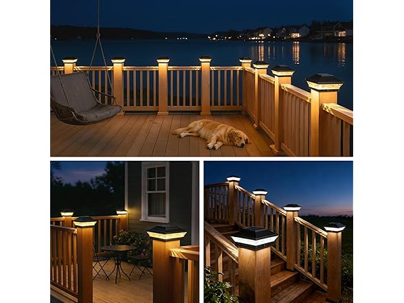 Brightever Solar Post Cap Lights Outdoor 8-Pack