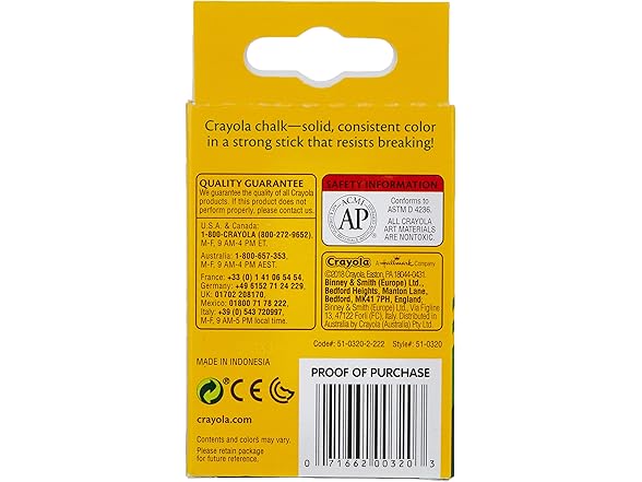 Crayola, 1 Pack of 12 chalk, White