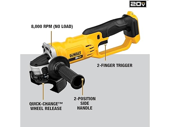 DEWALT DCG412B 20V MAX 4-1/2 Inch Angle Grinder, Bare Tool