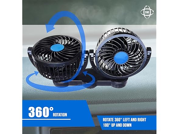 Zone Tech EL0024 12V Car Cooling Air Fan Black Black