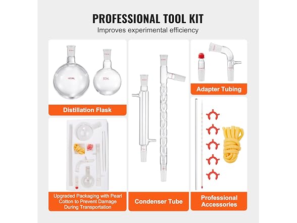 VEVOR Lab Distillation Kit, 3.3 Boro