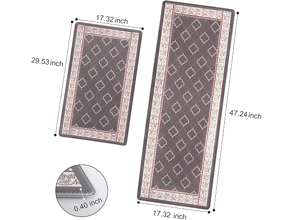 ROTTOGOON Kitchen Floor Mat 2Pk Coffee