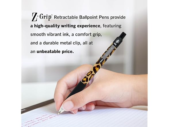 Zebra Pen Z-Grip Animal Print Retractable Ballpoint Pen
