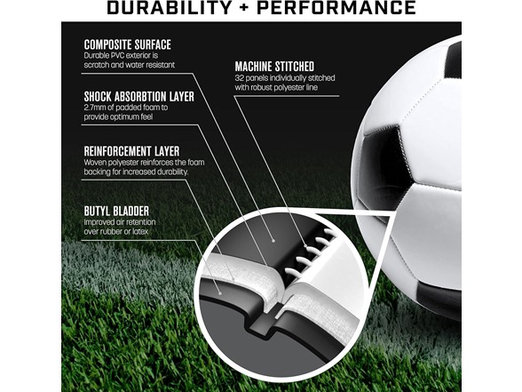 GoSports Classic Soccer Ball 6 Pack Size 5