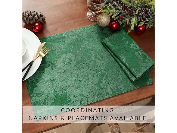 Threadmade Poinsettia Holiday Table Runner