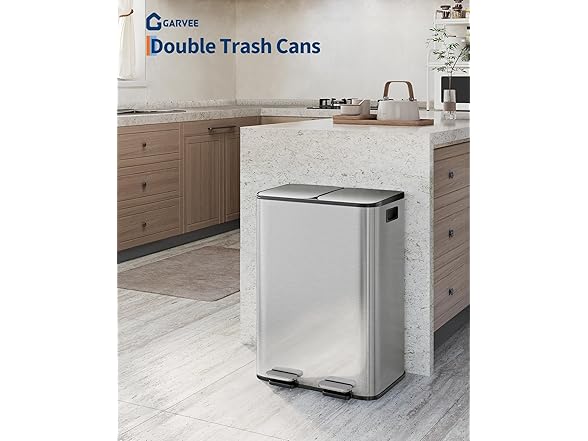 GAOMON Dual Trash Can, 2 x 8 Gal 