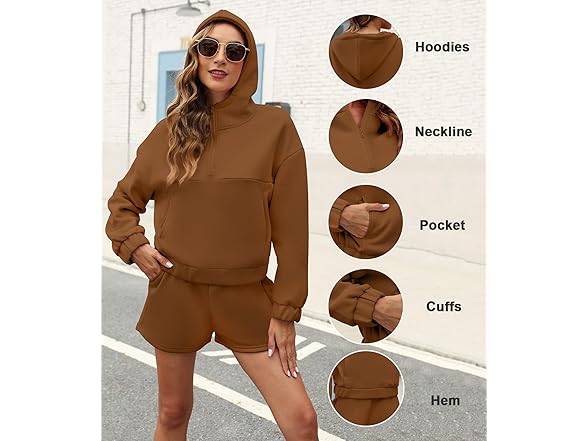 Fkeep Women Piece Sweatsuit Outfits Half Zip Set