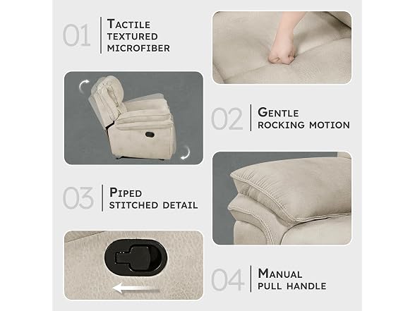 Lexicon Rocker Reclining Chair Sand