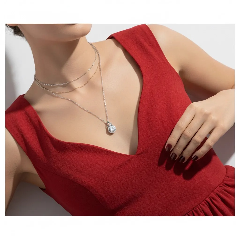 Moissanite Diamond Infinity Necklace - Gallery 10