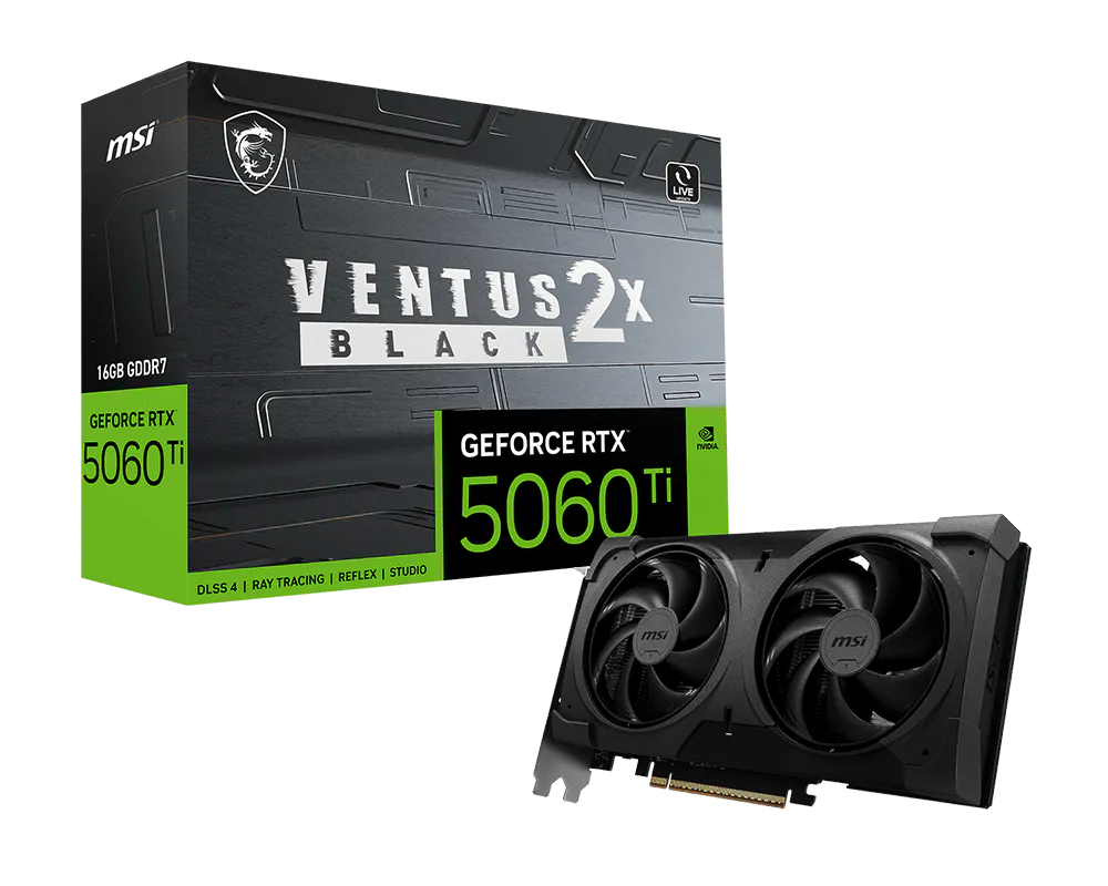 MSI GeForce RTX 5060 Ti 16G VENTUS 2X OC BLACK PLUS - Gallery 2