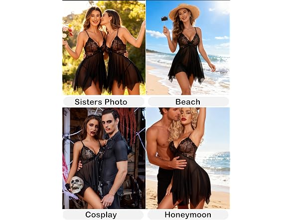 Avidlove (S) Lingerie Lace Babydoll V Sleepwear