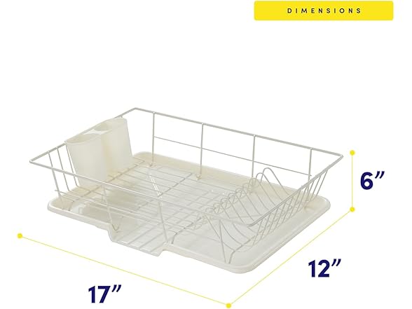 Steel 3-Piece Large Dish Drainer