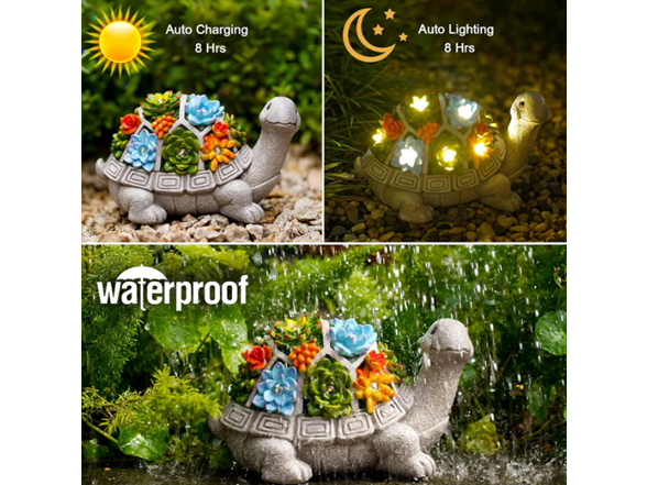 Hakol Solar Garden Outdoor Statue Turtle