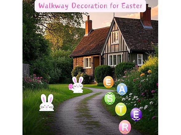 ALISSAR Large Easter Bunny Egg Signs