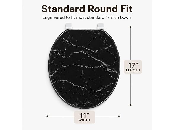 American Dream 17" Marbleized Wood Toilet Seat ? B