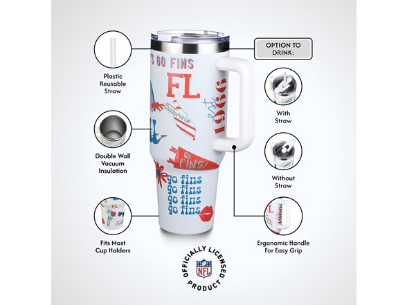 MIAMI DOLPHINS 46oz Game Day Tumbler