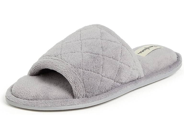 Dearfoams Women's Memory Foam Slippers- Medium grey