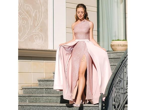 Homdor Women (10) One Shoulder Sequin Prom Cape