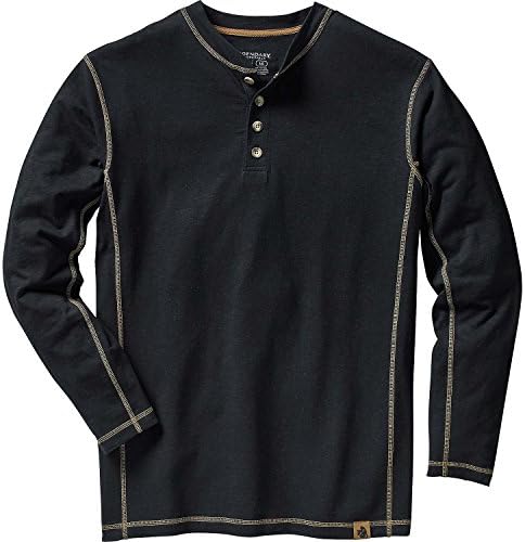 Legendary Whitetails Men's Maverick Slub Henley Shirt, Black, Medium