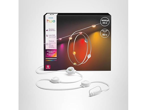 Philips Hue Festavia 150ft Permanent Outdoor String Lights NEW