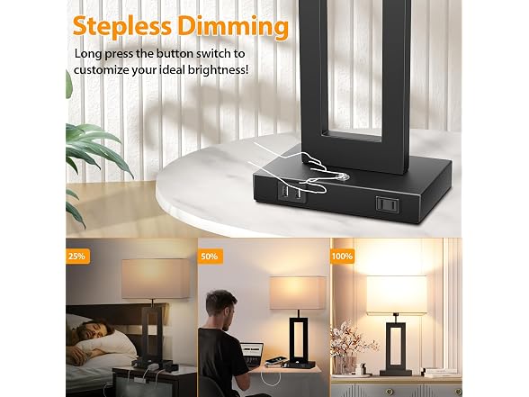 Kondras  22’’ Touch Control Bedside Nightstand Lamps