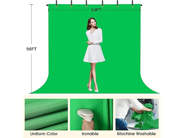 Coliflor Green Screen Backdrop with Stand
