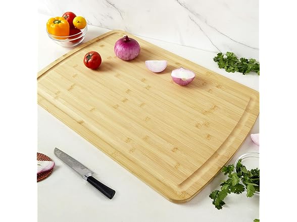 30" x 20" Extra Large Bamboo Cutting Board for Kitchen
