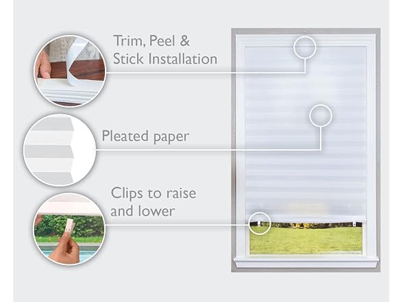Redi Shade Pleated Paper Shade White 36x72 6pk