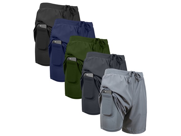 3Pk Mens 2-in-1 Quick Dry Shorts w/Liner