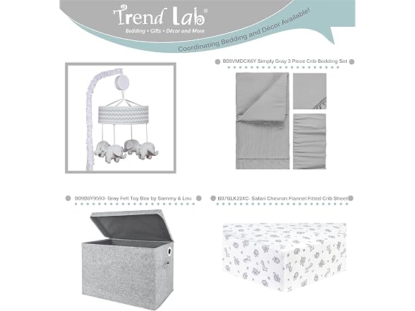 Trend Lab Grey Elephant Crib Mobile