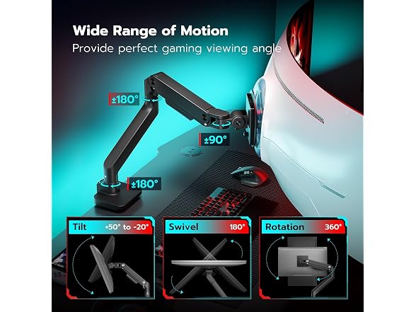 ARES WING 17" to 49" Ultrawide Monitor Arm