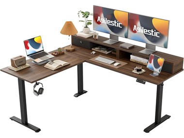 $199.99, Was $339.99, 41% Off! Agilestic L-Shaped Electric Desk with Storage dealfomo