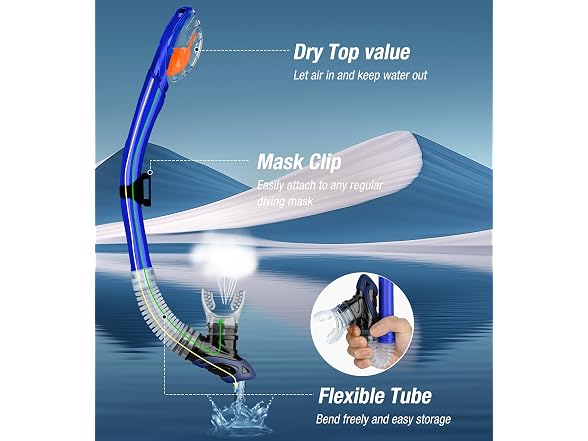 Aegend Diving Dry Snorkel 2 Pack