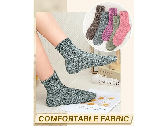 Loritta Women (L) Wool Socks Winter Crew Boot