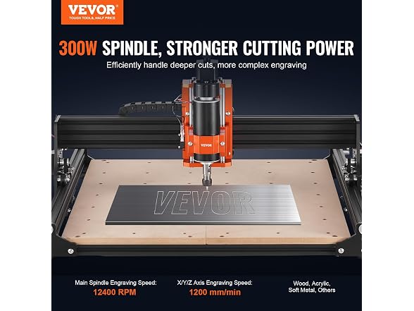 CNC Router Machine, 300W, 3 Axis GRBL Control