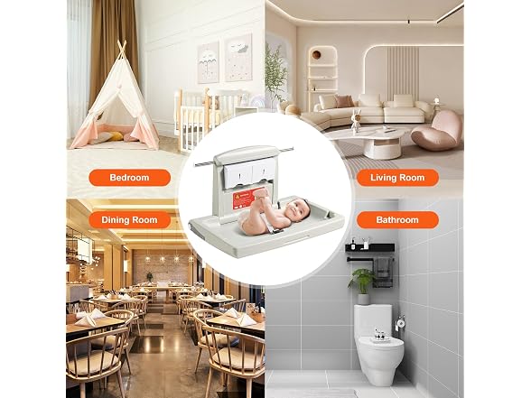 Wall-Mounted Baby Changing Station, Horizontal