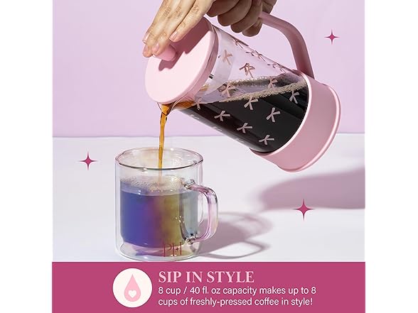 Paris Hilton Bow Design French Press and Frother