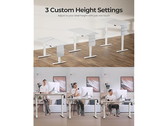 Marsail Standing Office Desk, White, 55x28"