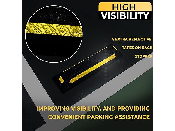 Zone Tech TS0006 Heavy Duty Rubber Parking Guide- 21" 2Pk