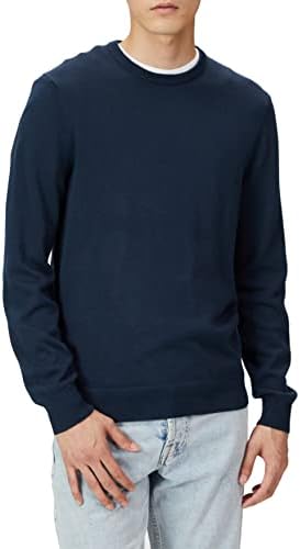 Amazon Essentials Men's Long-Sleeve Crewneck Sweater, 100% Cotton, Big & Tall Options Available, Navy, XX-Large