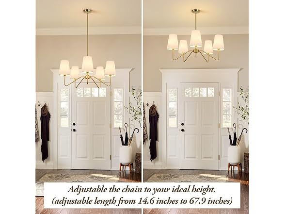 Bosceos 5-Light Gold Chandelier