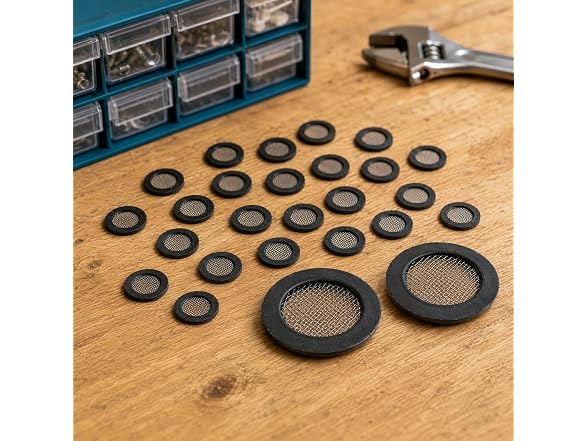 Stainless Steel Mesh Rubber Gasket Seal, 20Pcs