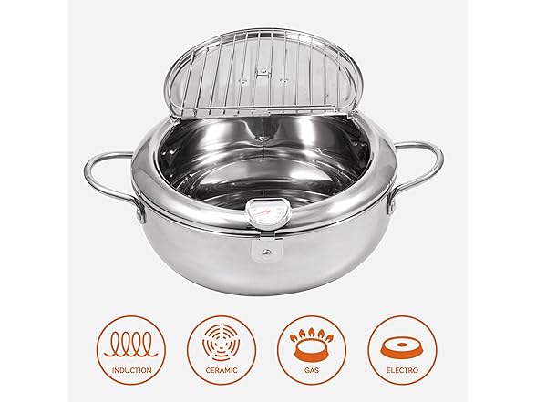 Kerilyn 9.4 Inch Deep Fryer Pot