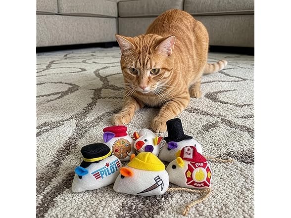 SPOT Mice at Work Cat Toys, Catnip Filled Plush Mice