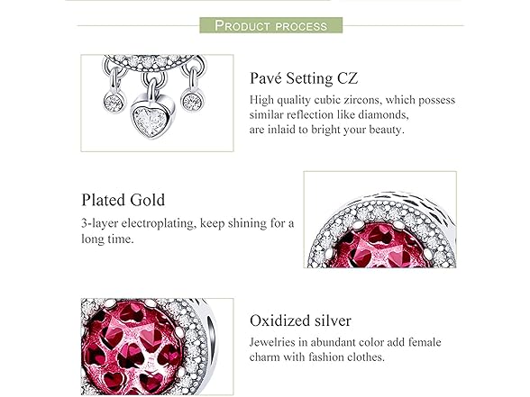 Hutou Birthstone Charm Fit for Charms