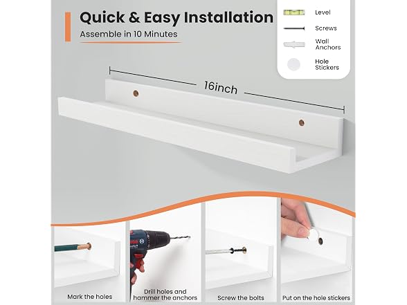 Fun Memories Picture Ledge Shelf, 16 Inch