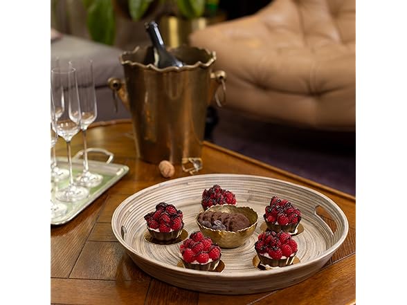LEXA 4-Piece Handcrafted Bamboo Serving Set